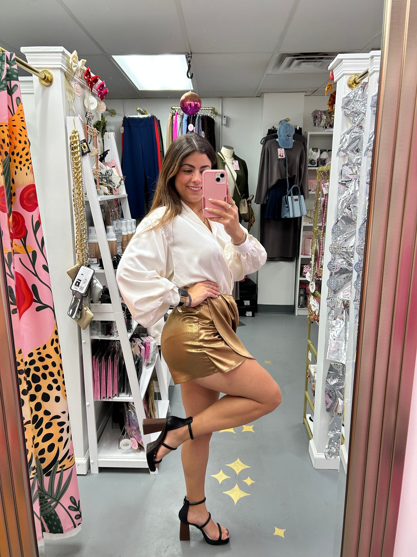 Mini Wrap Skort Gold