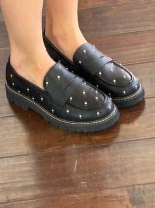 Black Studded Loafer
