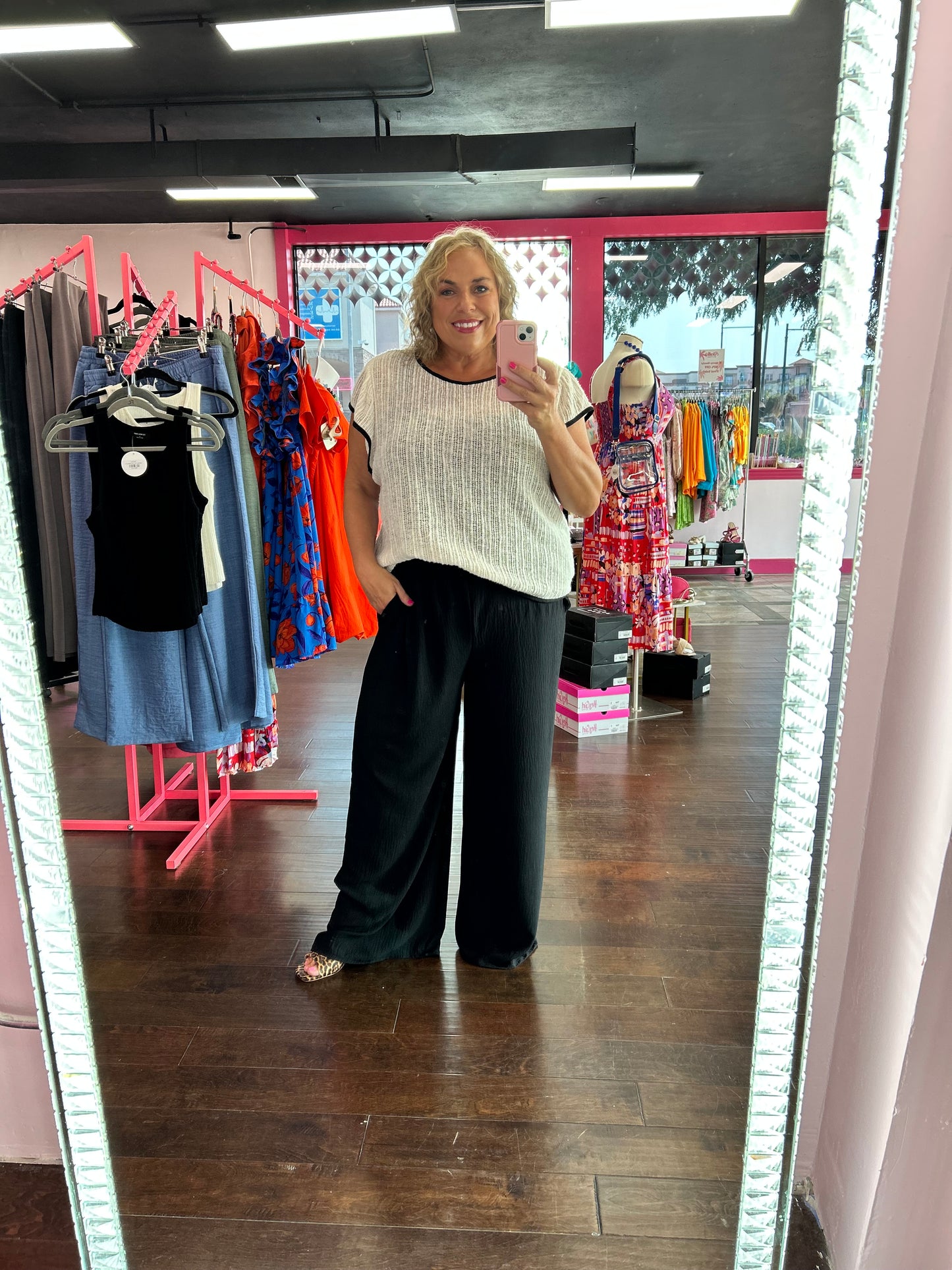 Curvy Smocked Wide Leg Pants