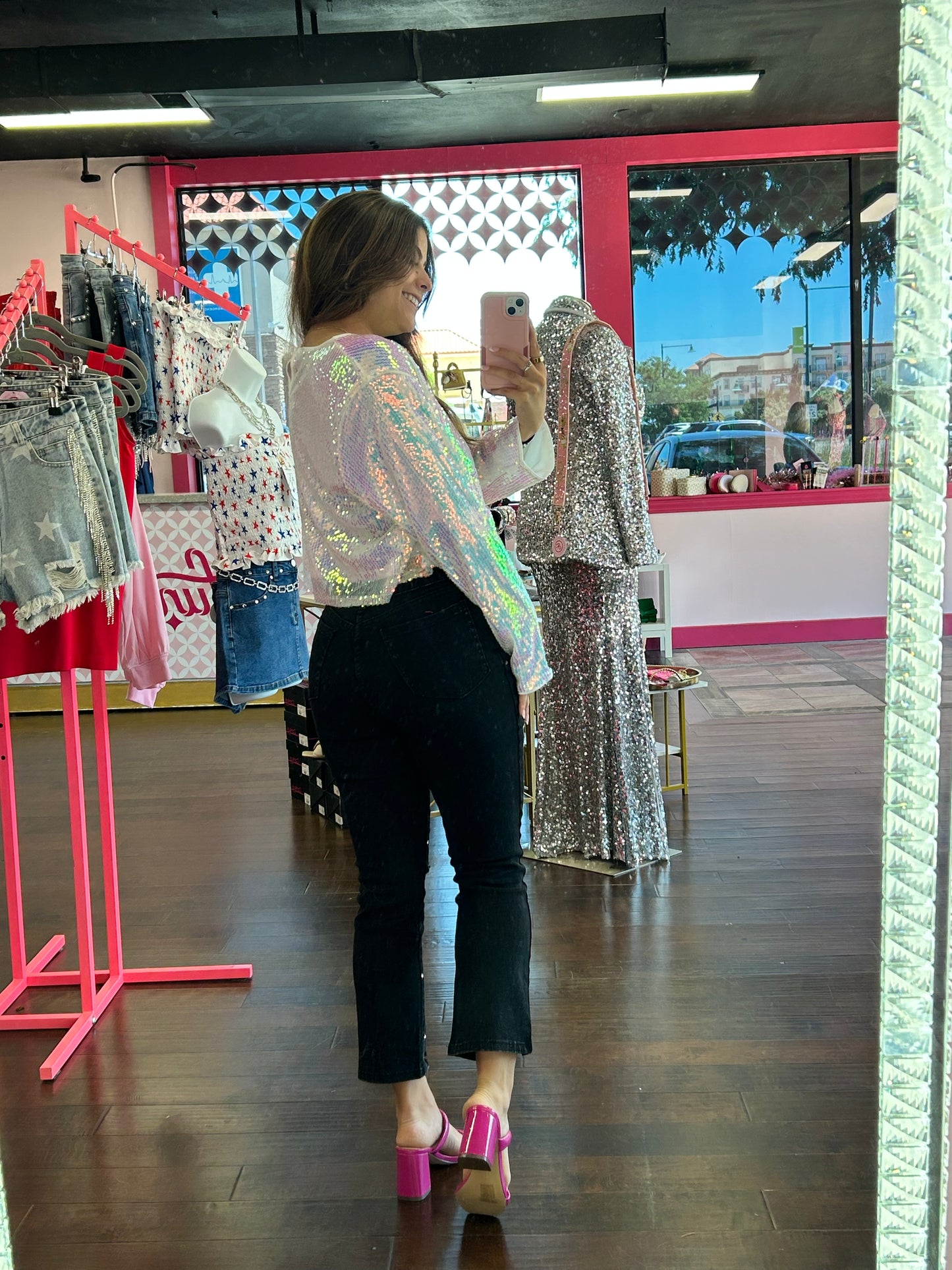 Sequins Long Sleeve Top
