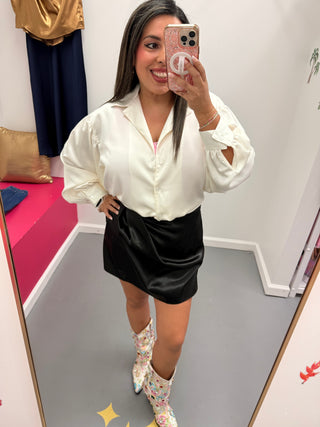 Mini Wrap Skort Black