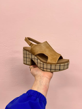 The Plaid Chic Wedge Tan