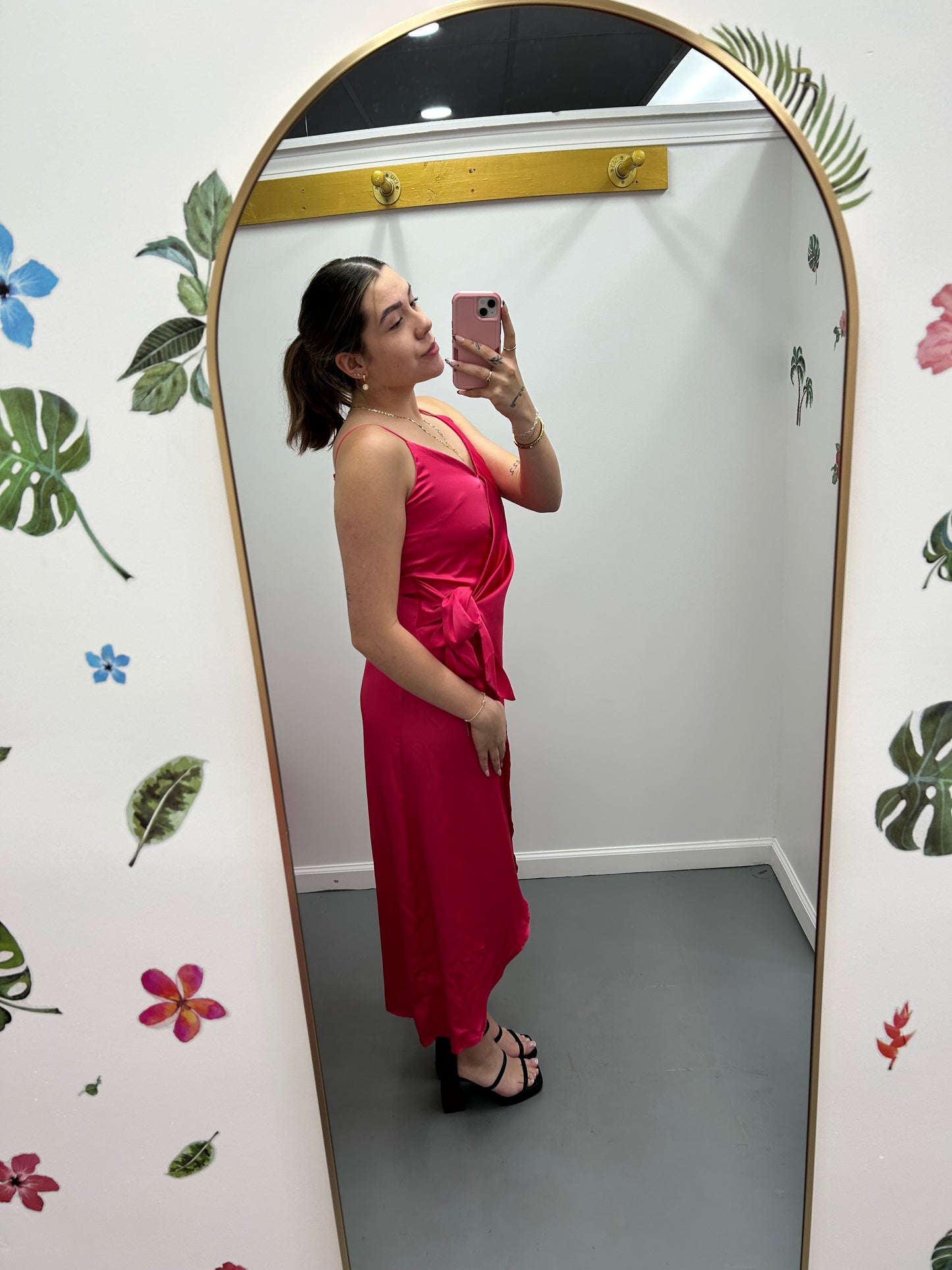 Wrap Midi Dress Pink