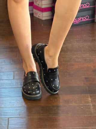 Black Studded Loafer