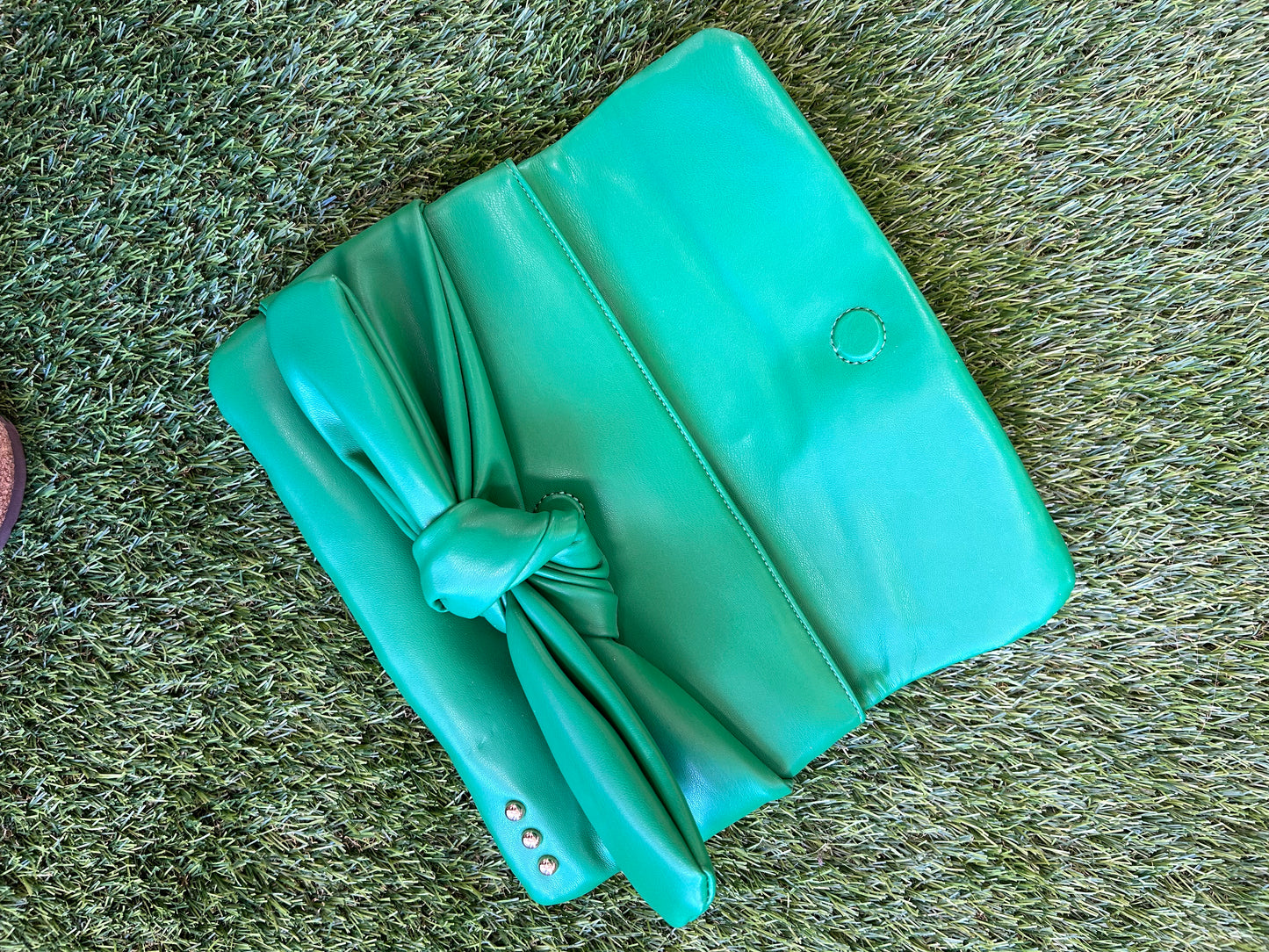 Bow Clutch Crossbody Bag Green