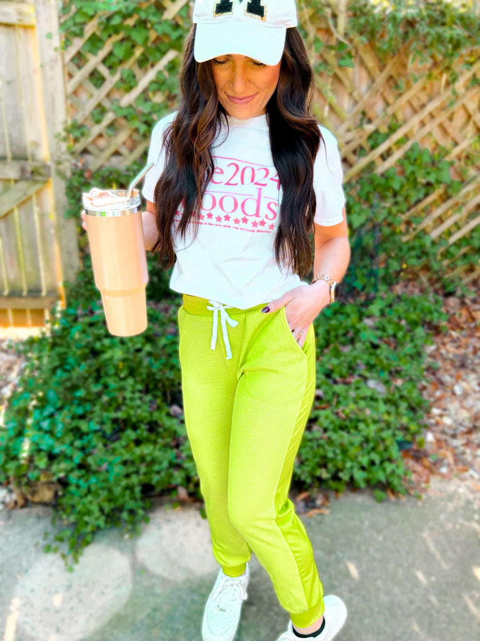 Two Tone Joggers Lime