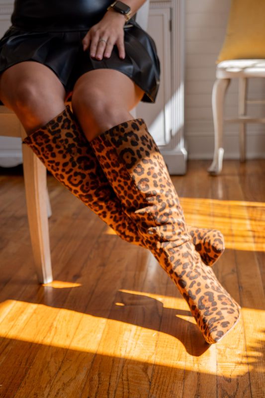 Leopard Print Knee-High Boot