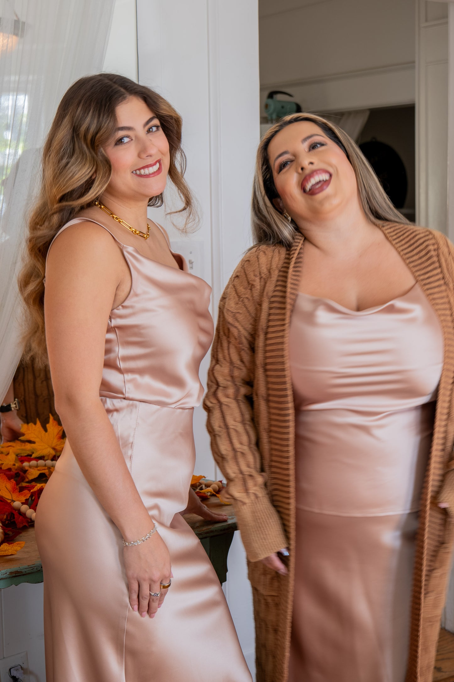 Long Cable Cardigan Brown