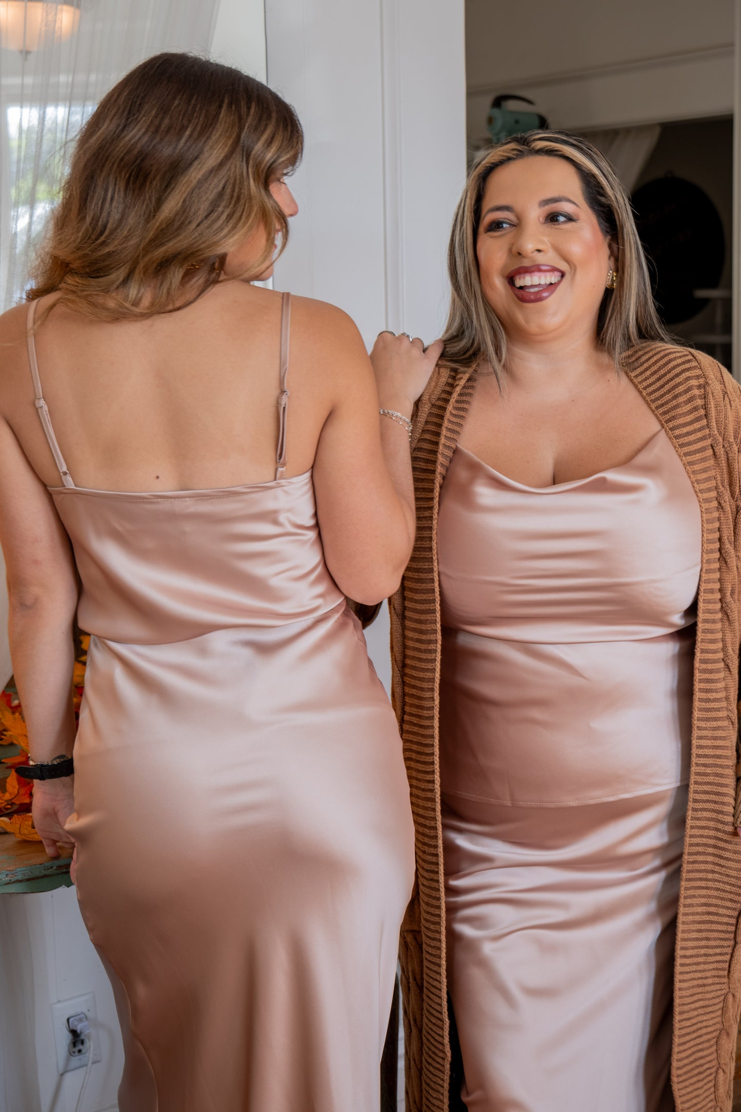 Long Cable Cardigan Brown