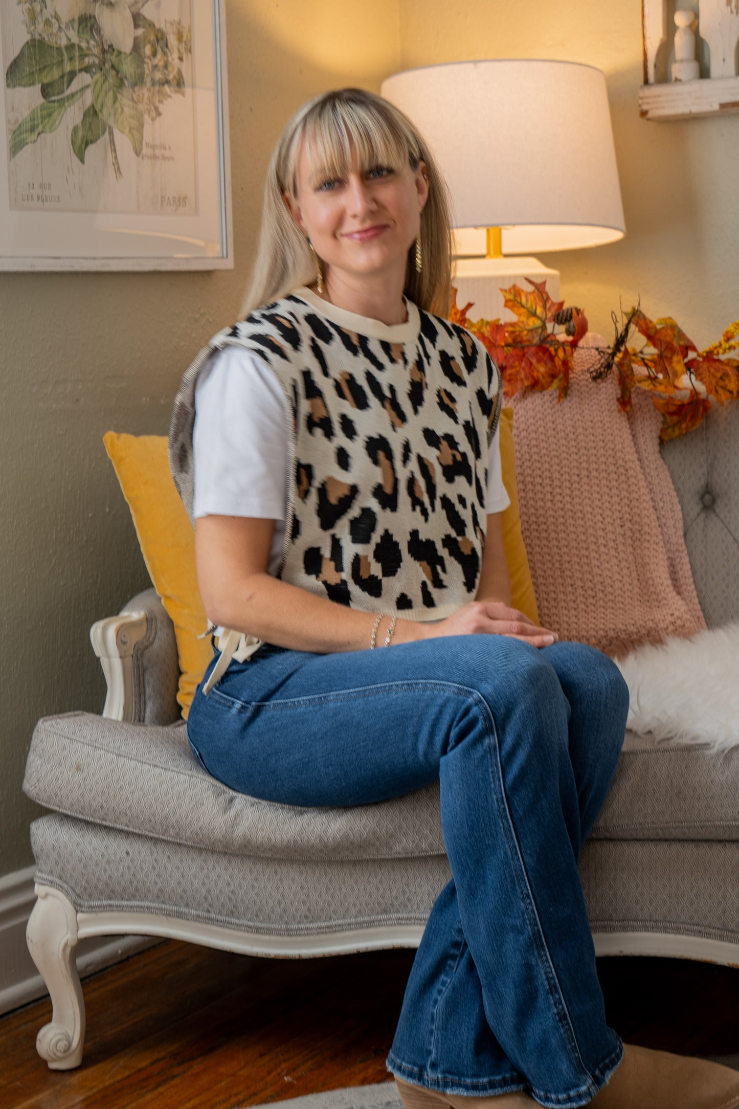Leopard Shirt Vest Combo