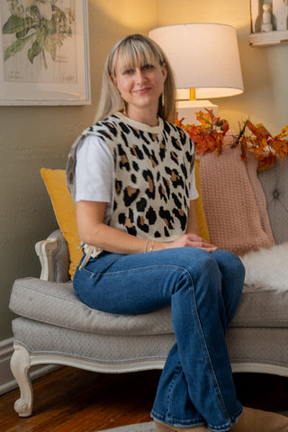 Leopard Shirt Vest Combo
