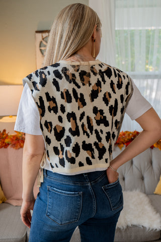 Leopard Shirt Vest Combo