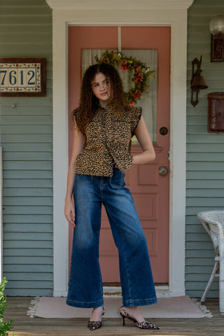 Leopard Denim Vest