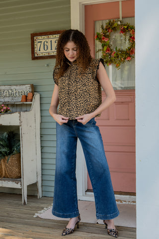 Leopard Denim Vest