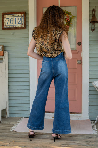 Leopard Denim Vest