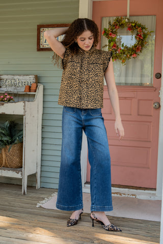 Leopard Denim Vest