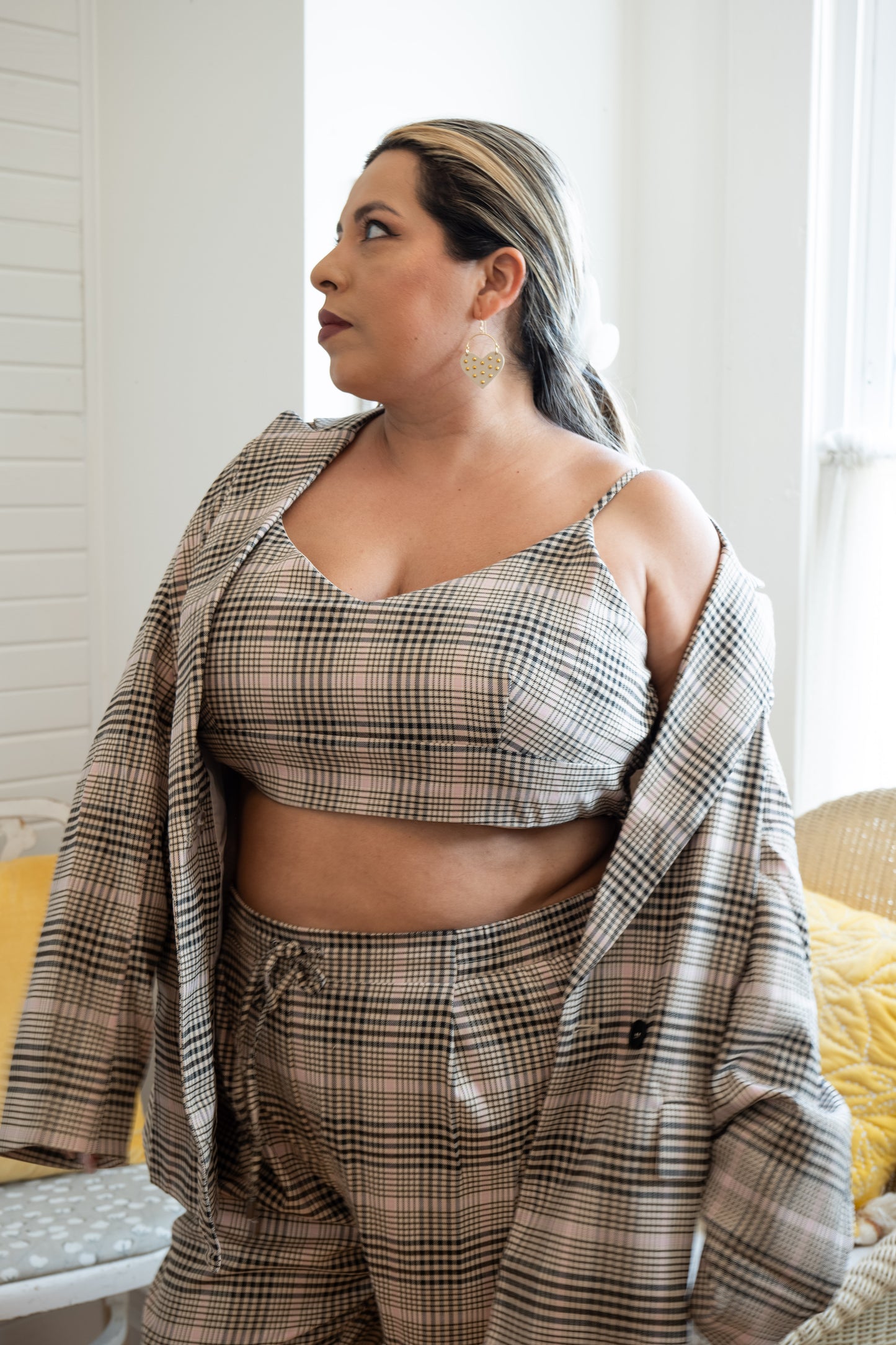 Plaid Pink Cropped Tank