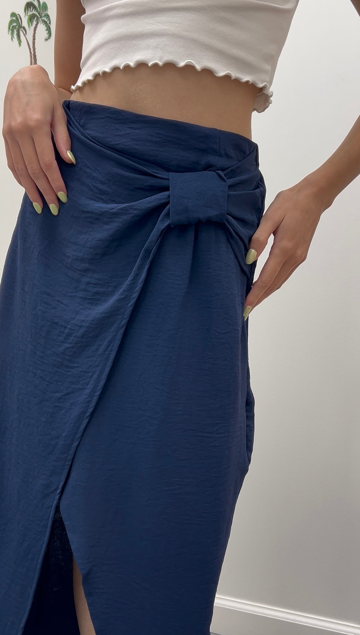 Wrap bow skirt navy