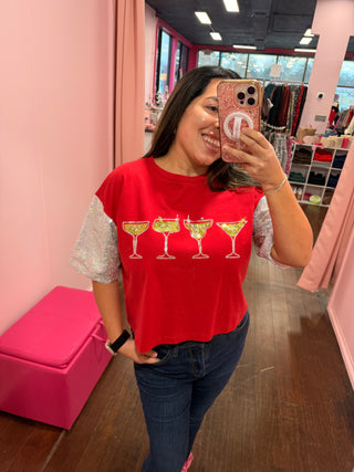 Cocktail Time Crop Tee