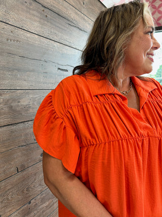 Curvy Coral Breeze Dress