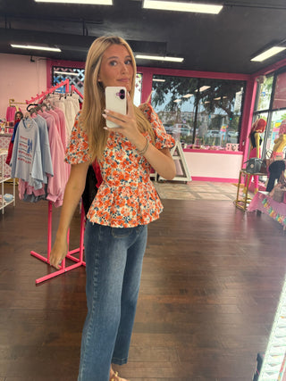 Poppy Peplum Top