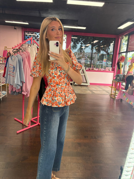 Poppy Peplum Top