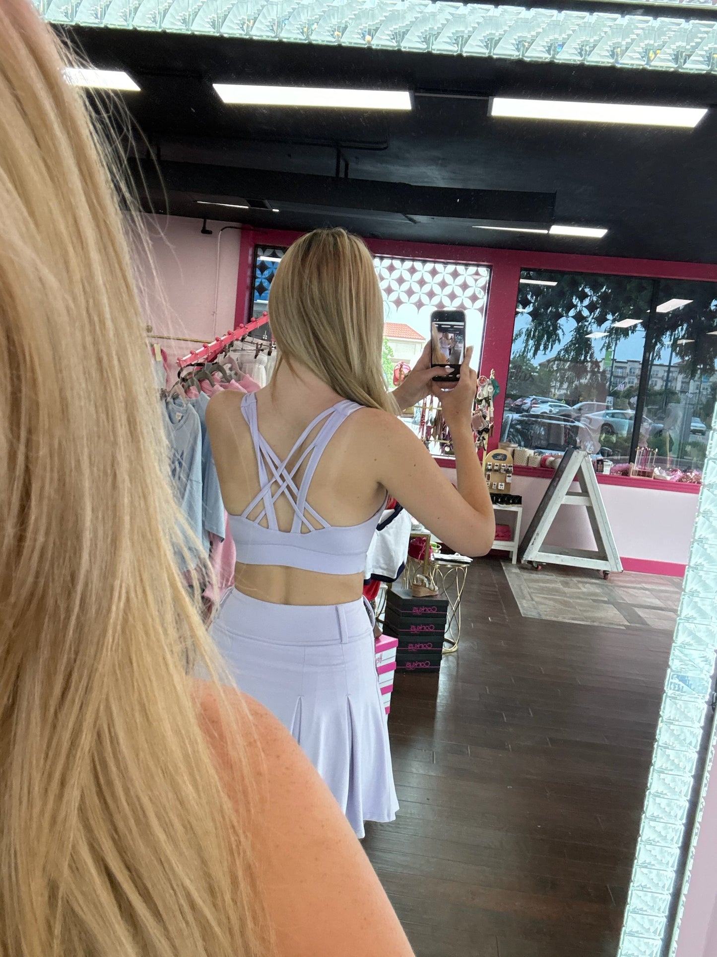 Crisscross Padded Sports Bra Lilac