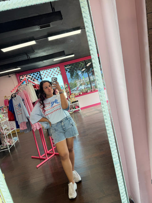 Boyfriend Cargo Denim Shorts