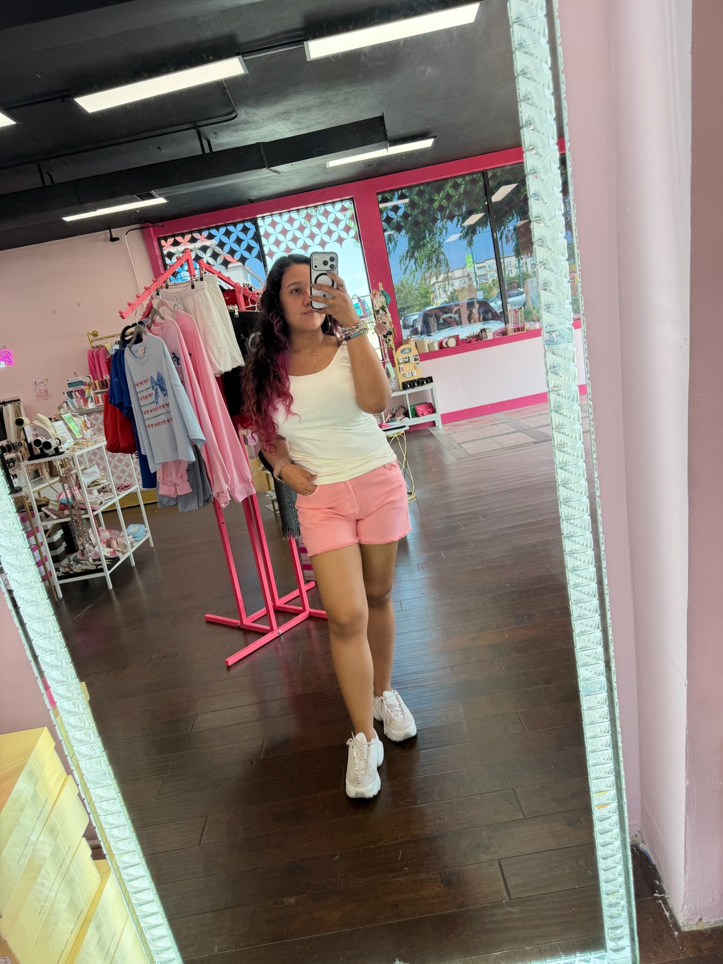 Blush Denim Shorts