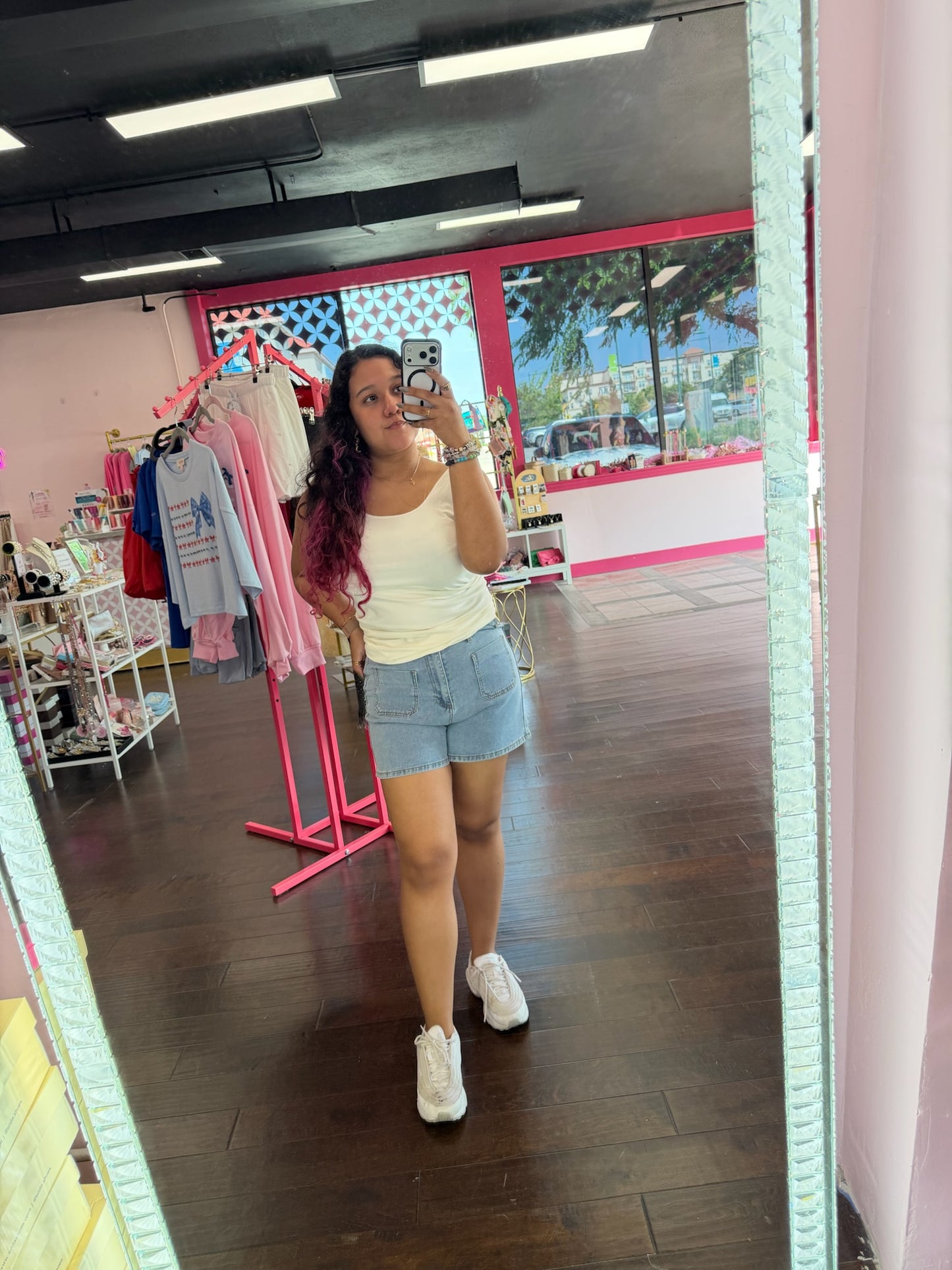 Hi-Rise Denim Shorts