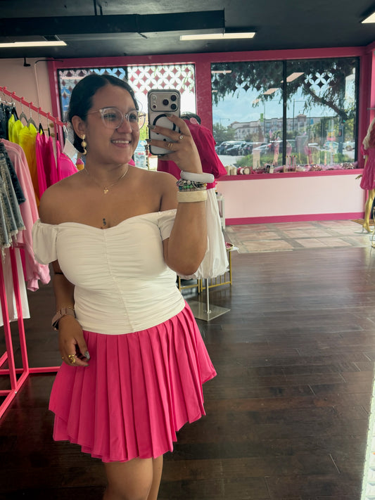 Pink Crush Pleated Skort