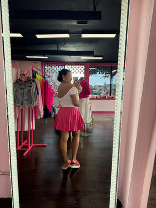 Pink Crush Pleated Skort
