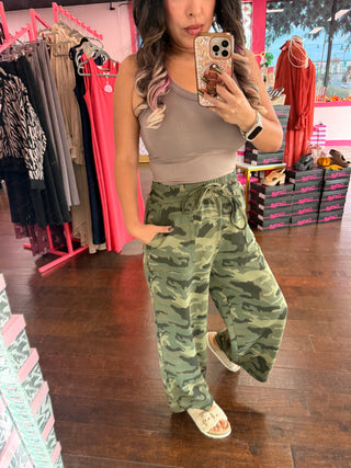Camo Crush Wide Leg Sweatpants