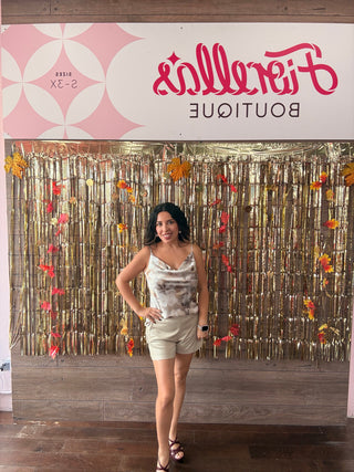 The Polished Faux Leather Shorts Mushroom
