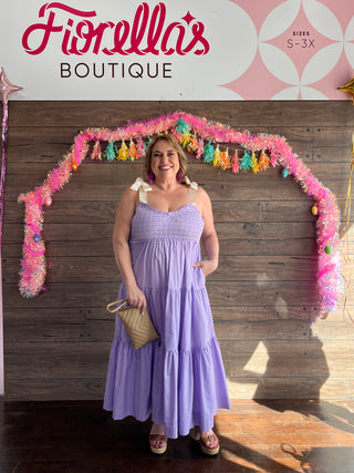 Curvy Lavender Garden Dress