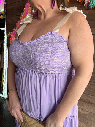 Curvy Lavender Garden Dress