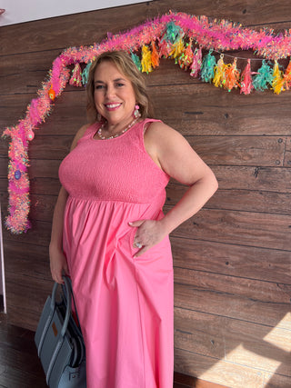 Curvy Petal Pop Smocked Dress