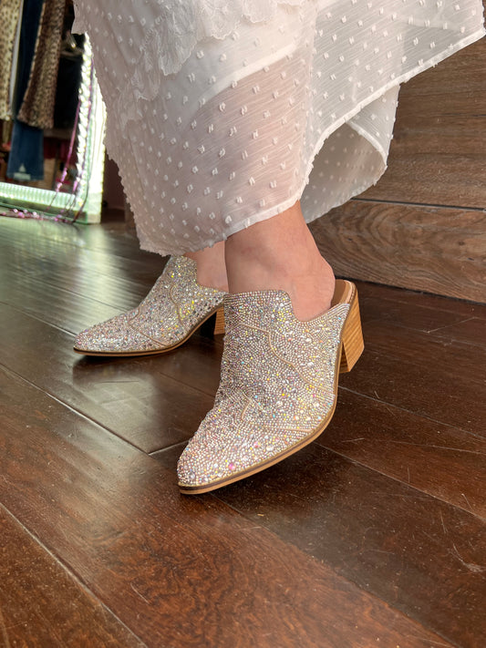 Glam Girl Rhinestone Mules