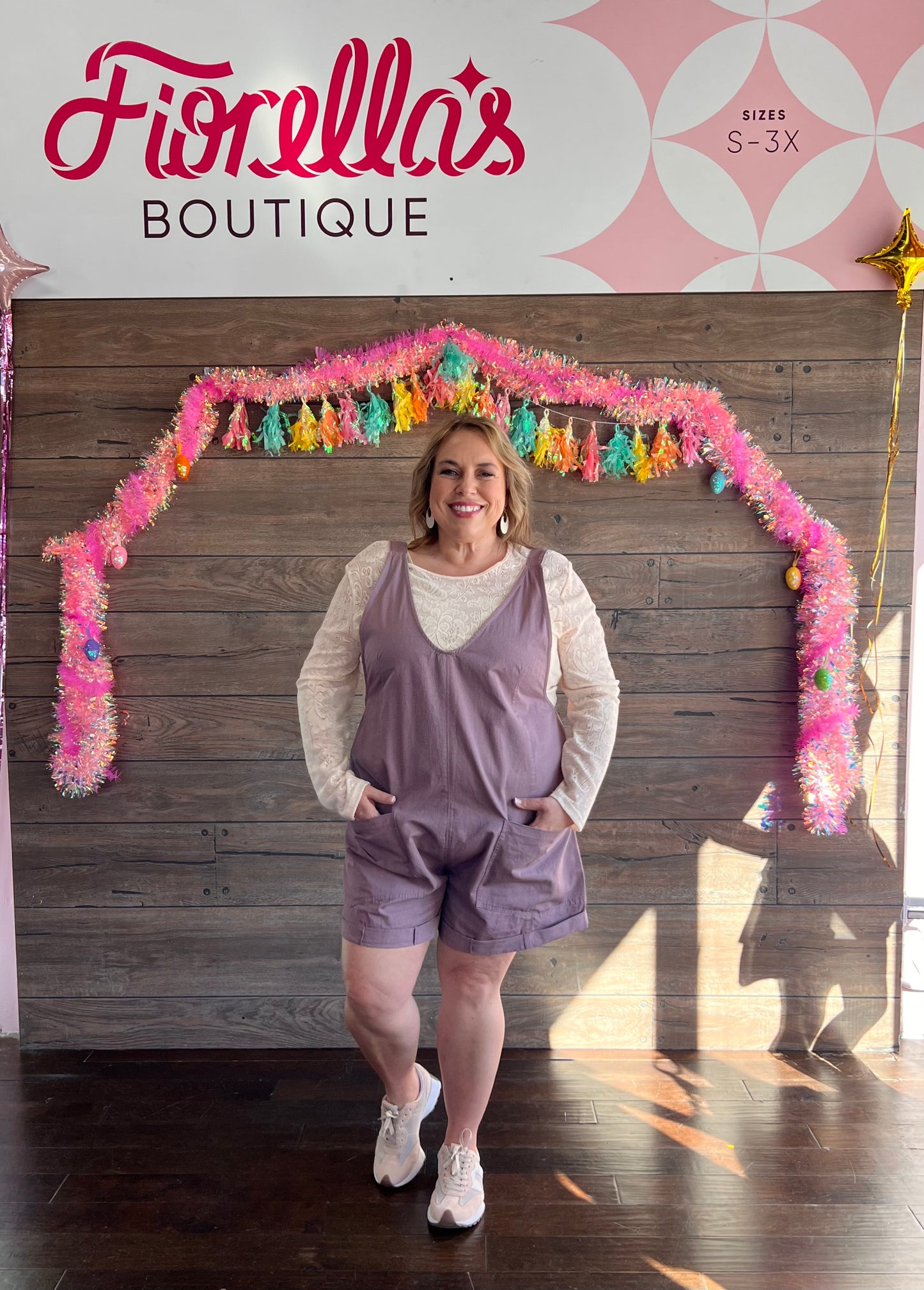 Curvy Mauve Utility Romper