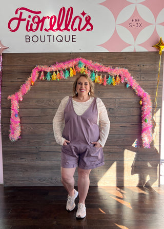 Curvy Mauve Utility Romper