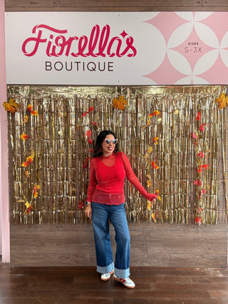 Scarlet Hour Mesh Top