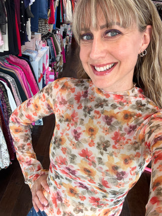 Falling for Florals Mesh Top