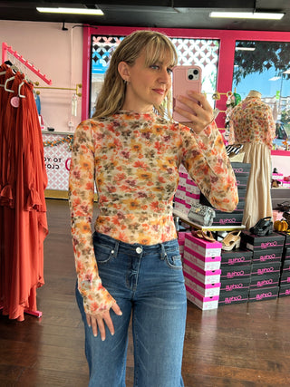 Falling for Florals Mesh Top
