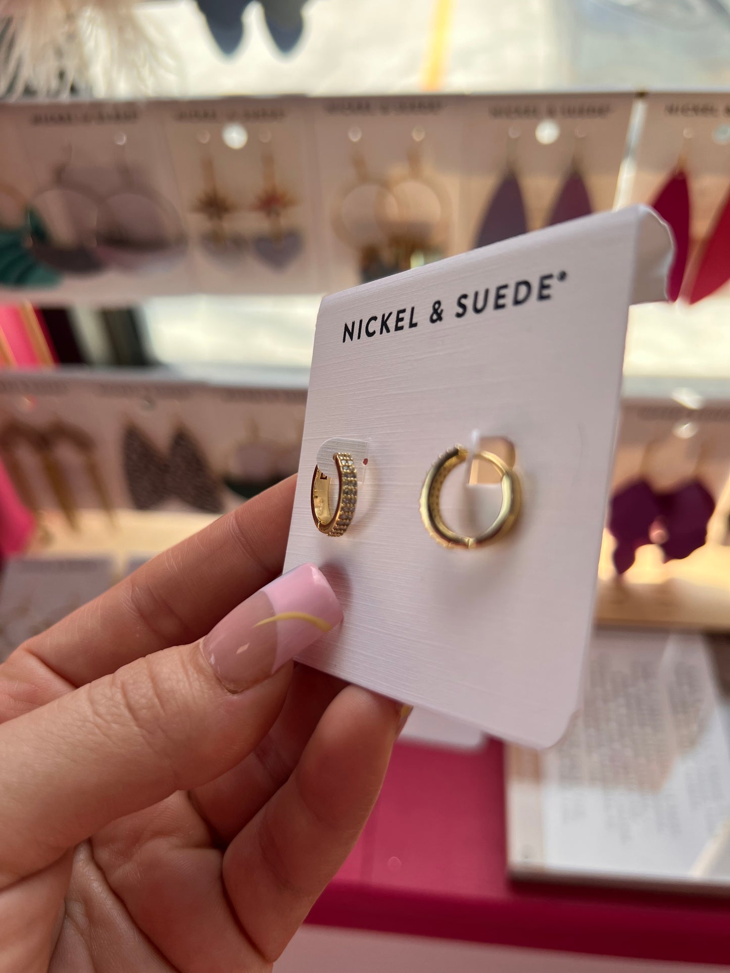 Double Pavé Huggie