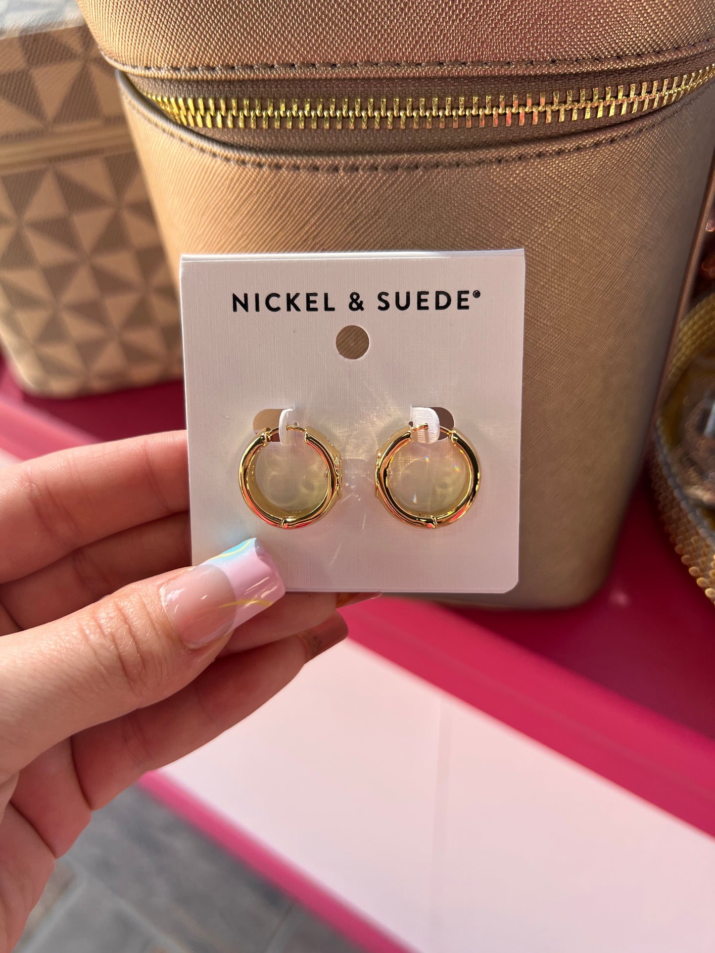 Wide CZ Bezel Hoops