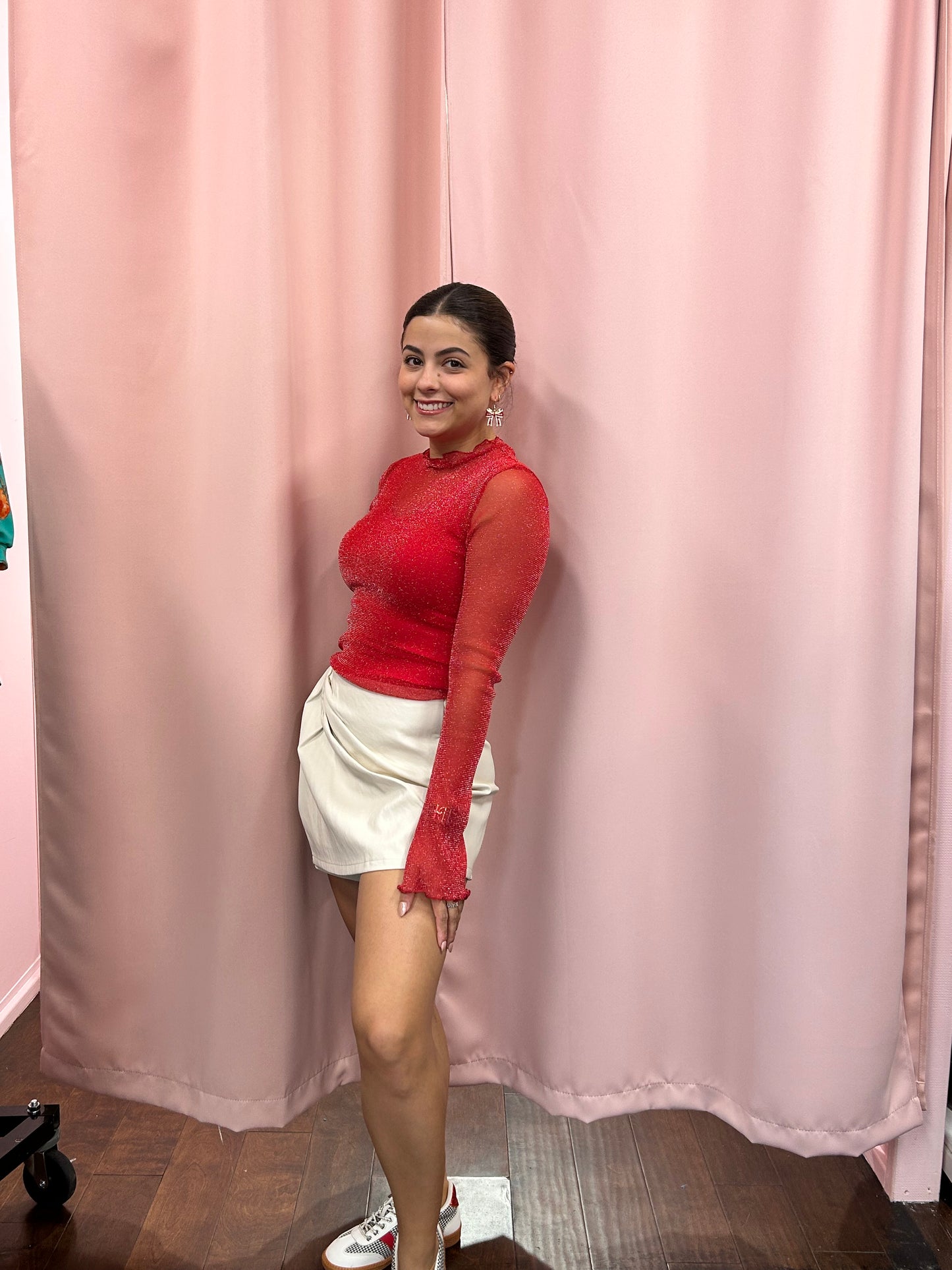 Scarlet Hour Mesh Top