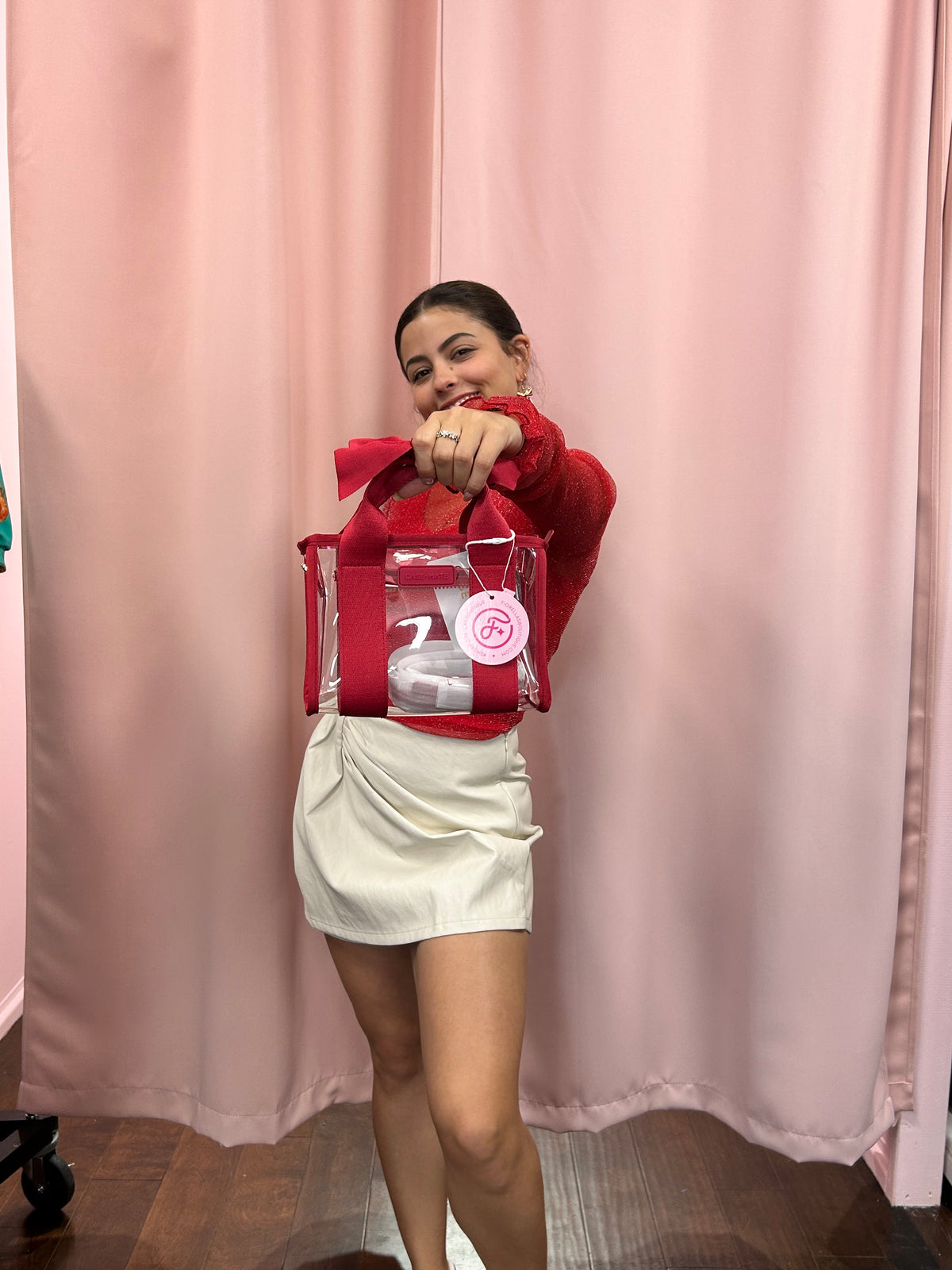 Clear Stadium Bag Varsity Red Bow