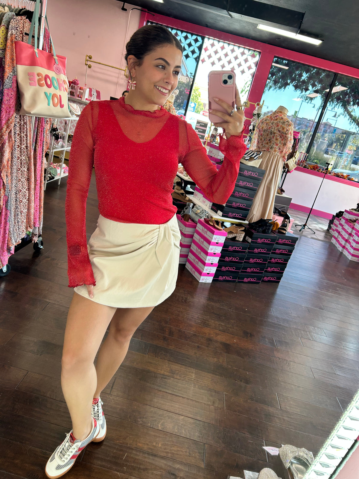 Scarlet Hour Mesh Top
