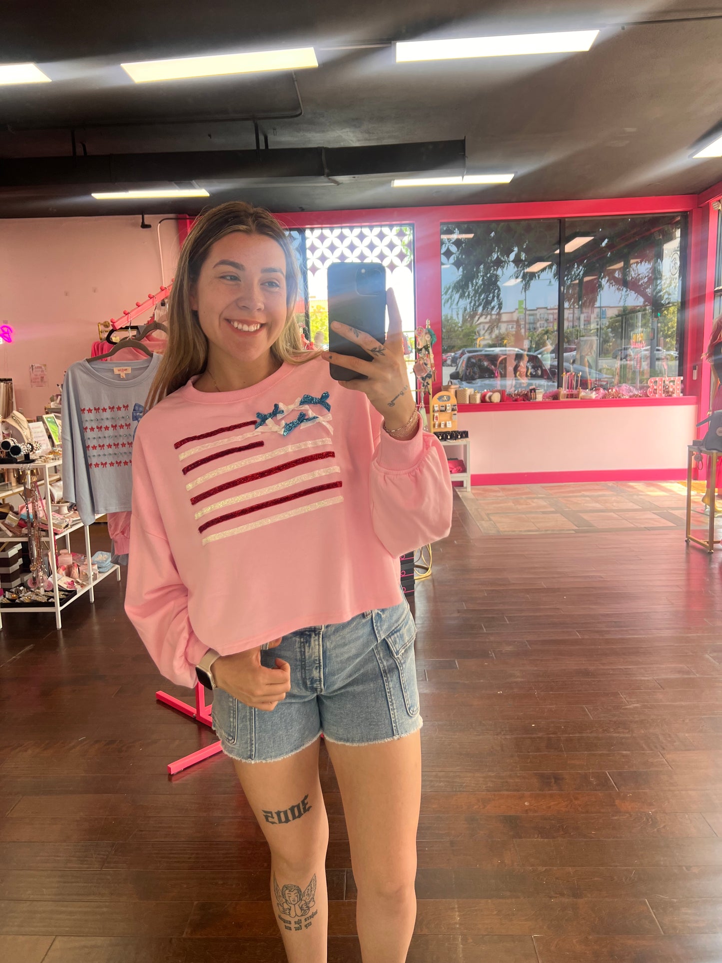 Boyfriend Cargo Denim Shorts