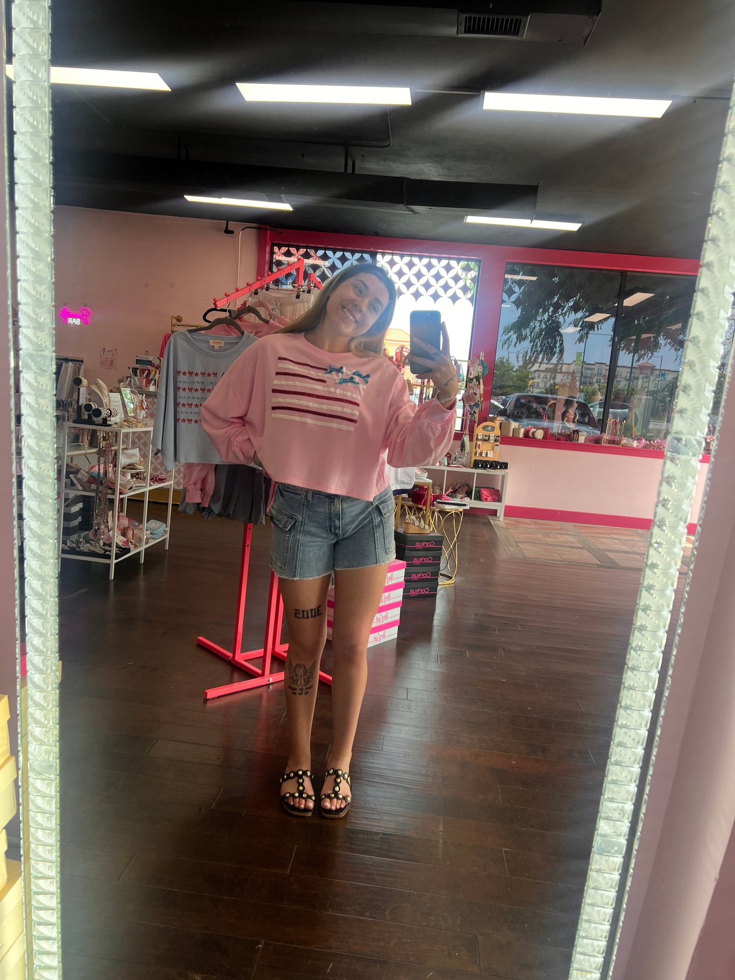 Boyfriend Cargo Denim Shorts